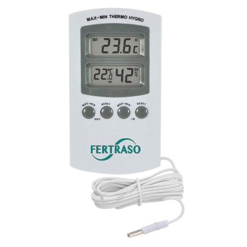 Thermo-hygrometer + sensor incl. batteries Min-Max with external sensor